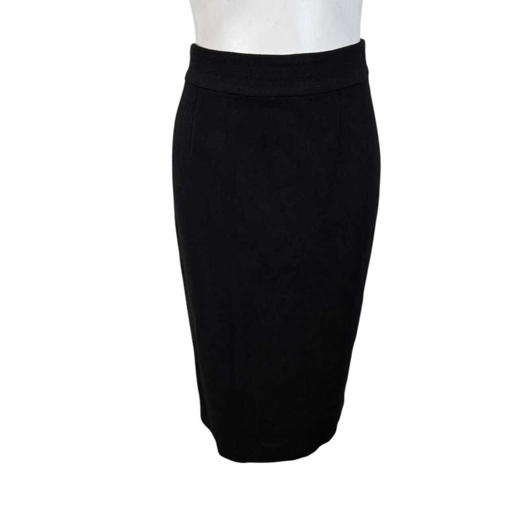 Hobbs London pencil skirt‎ size 6 black 100% wool knee length office business - Picture 2 of 6